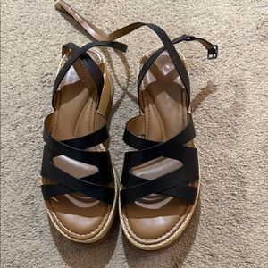 Naturalizer Black and Brown Espadrille Sandals